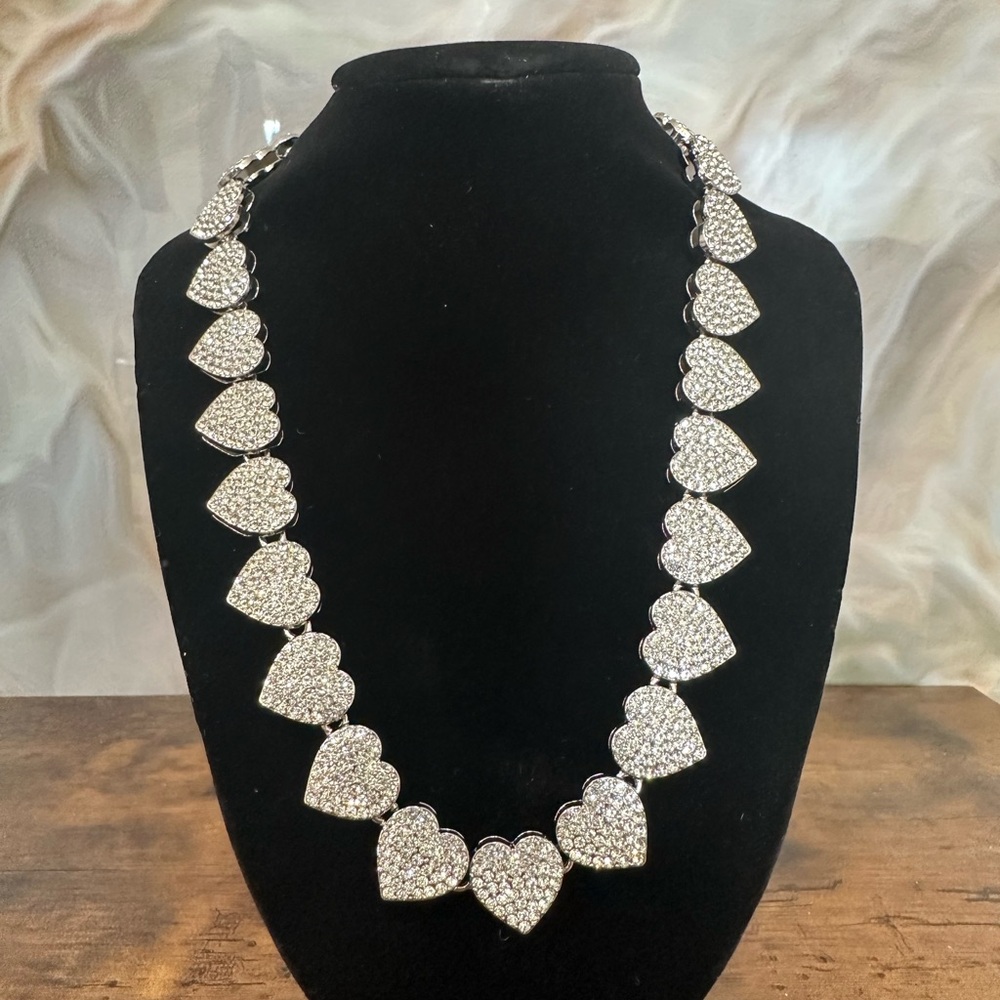Dazzling Silver Heart Necklace